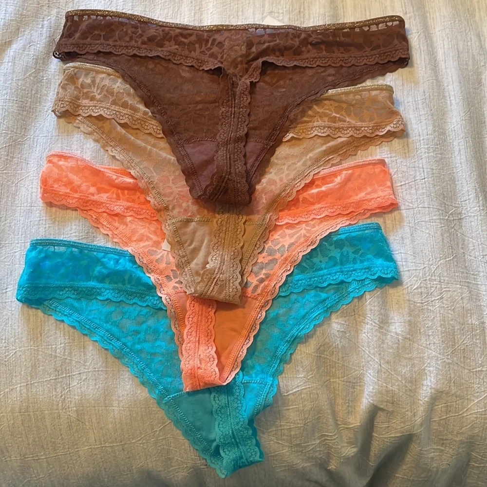 Aerie Lace Panties - Brown, Tan, Orange, and Black - Picture 3 of 6